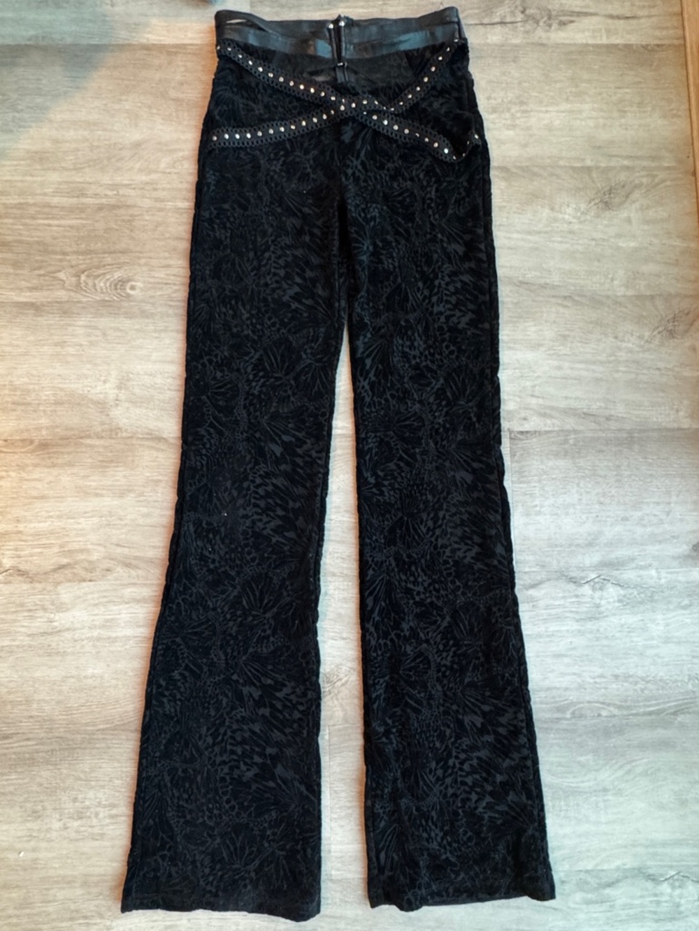 Outcast Black Lace Cutout Whimsy Goth Edgy Festival Pants Sz S